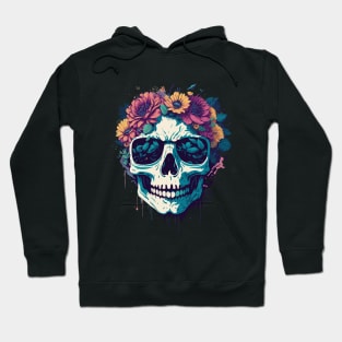 Flower splash skull Hoodie